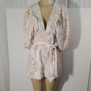 June & Hudson women's Romper Style Jumpsuit Floral Pink Size M